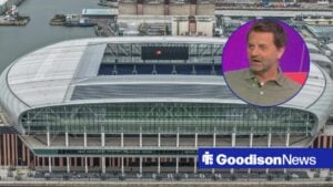 Hill Dickinson Stadium aerial view with Tim Sherwood in circular inset