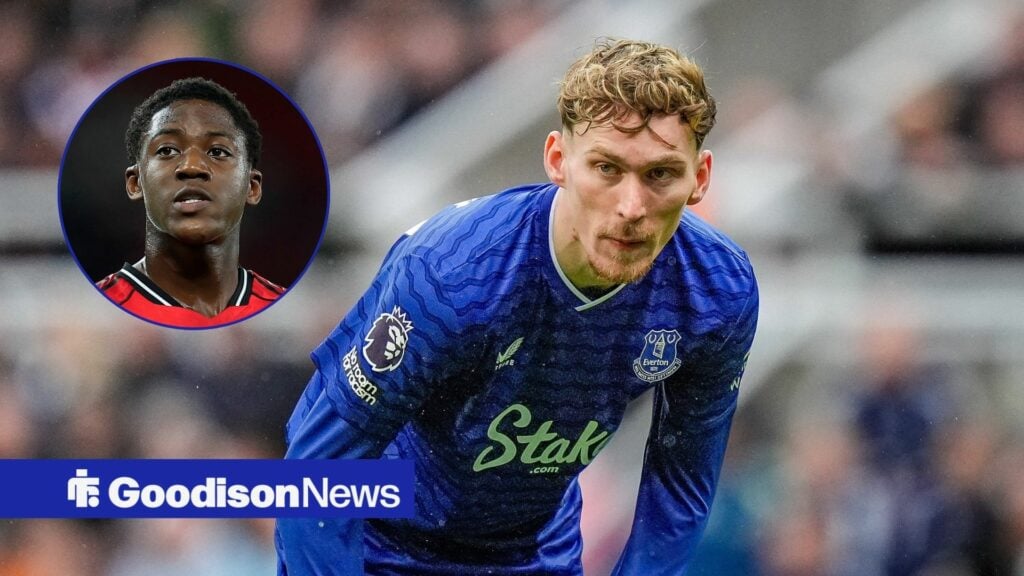 Everton's James Garner reacts as long-term PL contract agreement announced