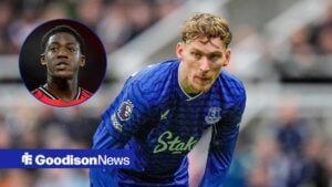 James Garner looks on with Kobbie Mainoo in circular inset