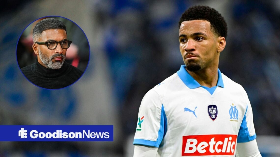 Ethan Nwaneri at Marseille with Habib Beye in frame