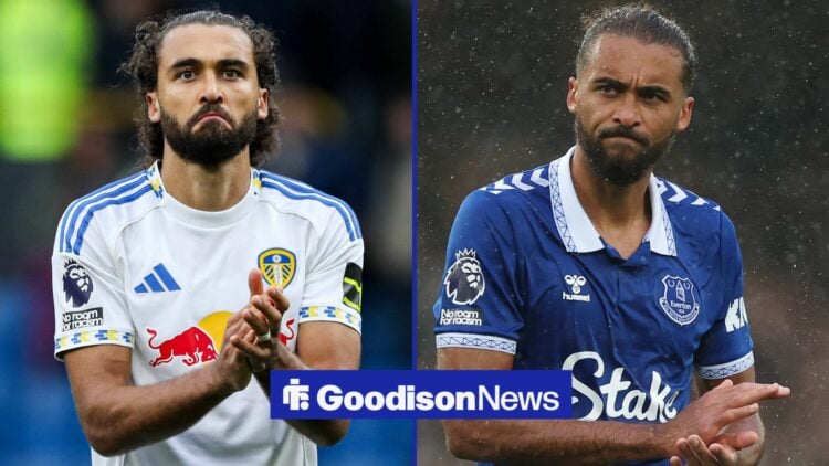 LIVERPOOL, ENGLAND - SEPTEMBER 30: Dominic Calvert-Lewin of Everton applauds the fans after the Premier League match between Everton FC and Luton T...