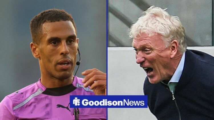 Split image of Farai Hallam and Everton manager David Moyes