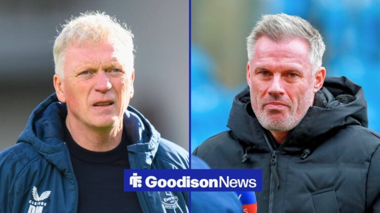 Split image of Everton manager David Moyes and Jamie Carragher