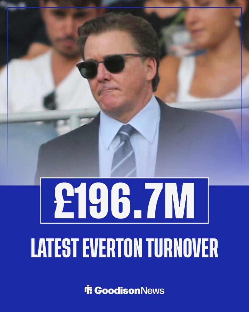 Everton's latest turnover with supporting image of Dan Friedkin