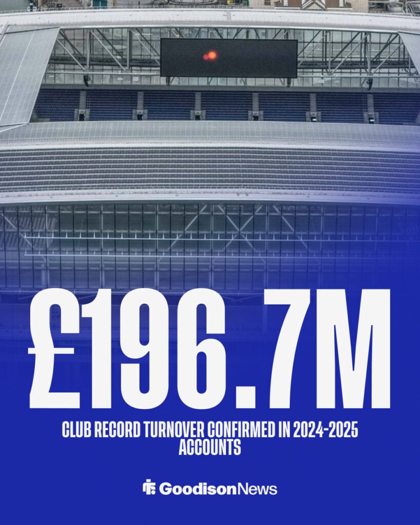 Everton's club record turnover total