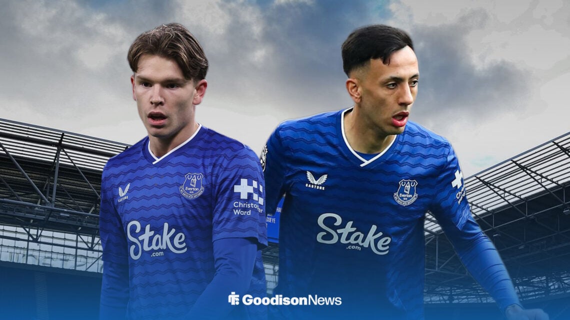 Tyler Dibling and Dwight McNeil playing for Everton