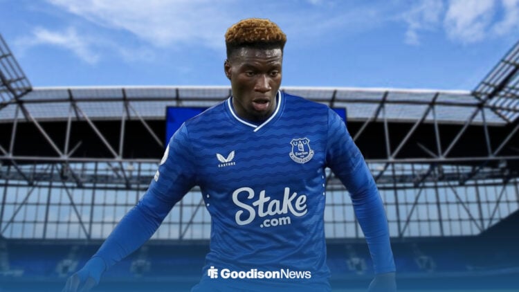 Kojo Peprah Oppong in an Everton shirt