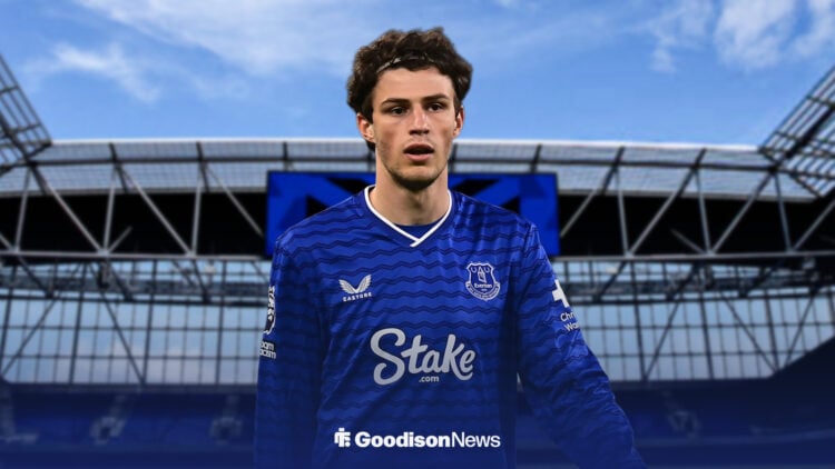 Merlin Rohl at Hill Dickinson Stadium for Everton