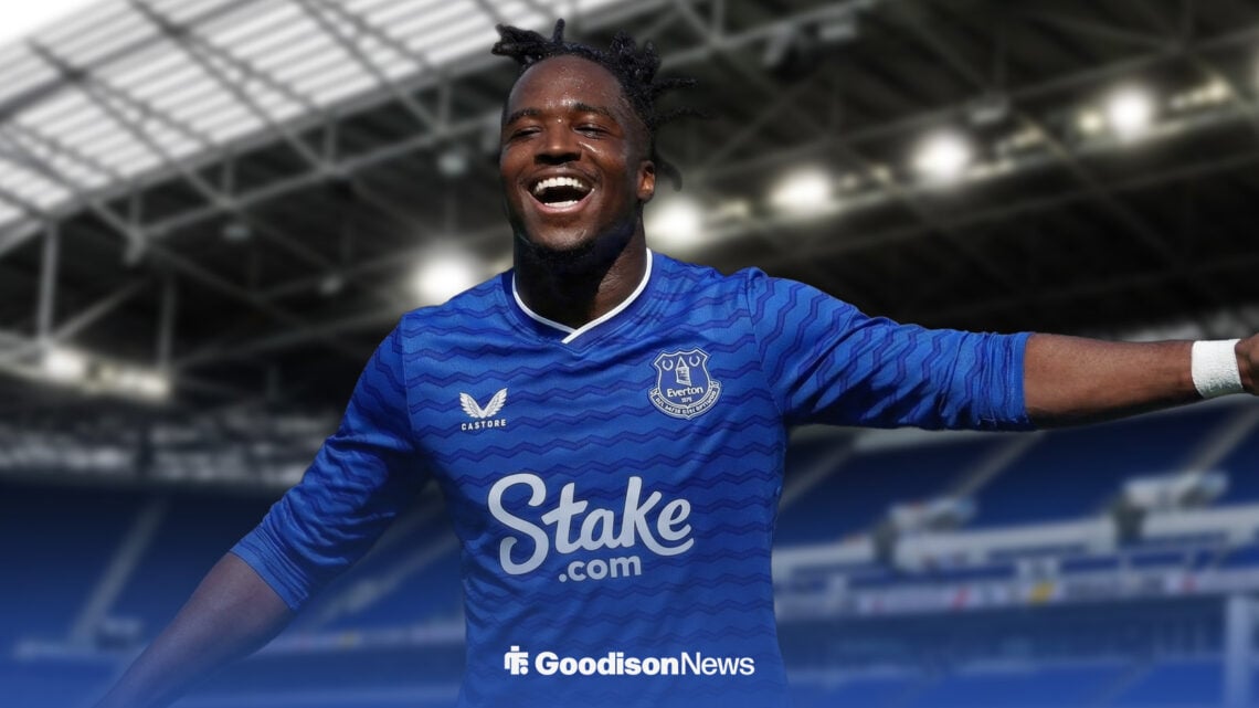 Jonathan Rowe in an Everton shirt