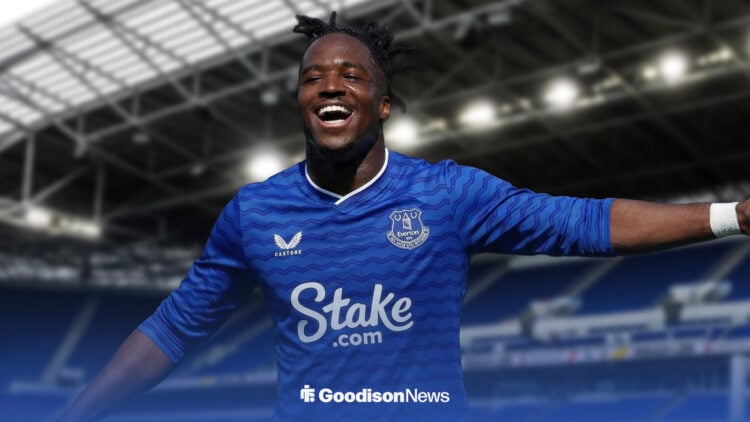 Jonathan Rowe in an Everton shirt