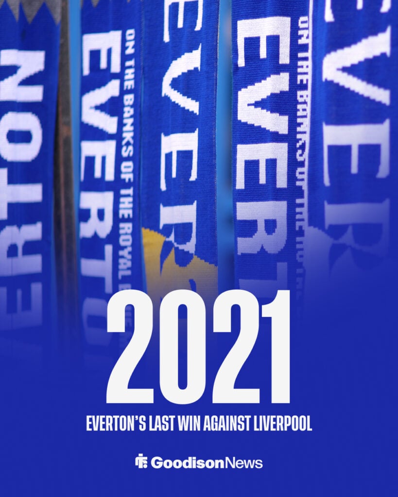 Everton's last win against Liverpool in 2021.