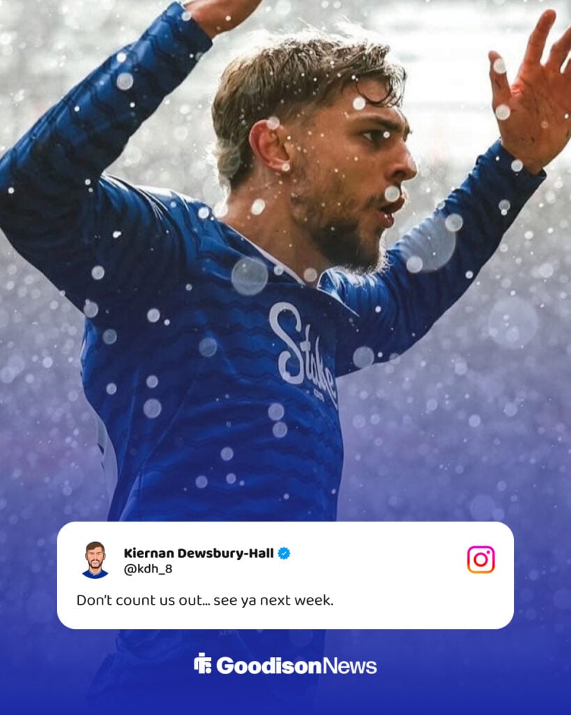 Kiernan Dewsbury-Hall's Instagram post after Everton's draw vs Brentford