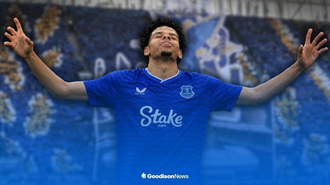 Will Osula in an Everton shirt