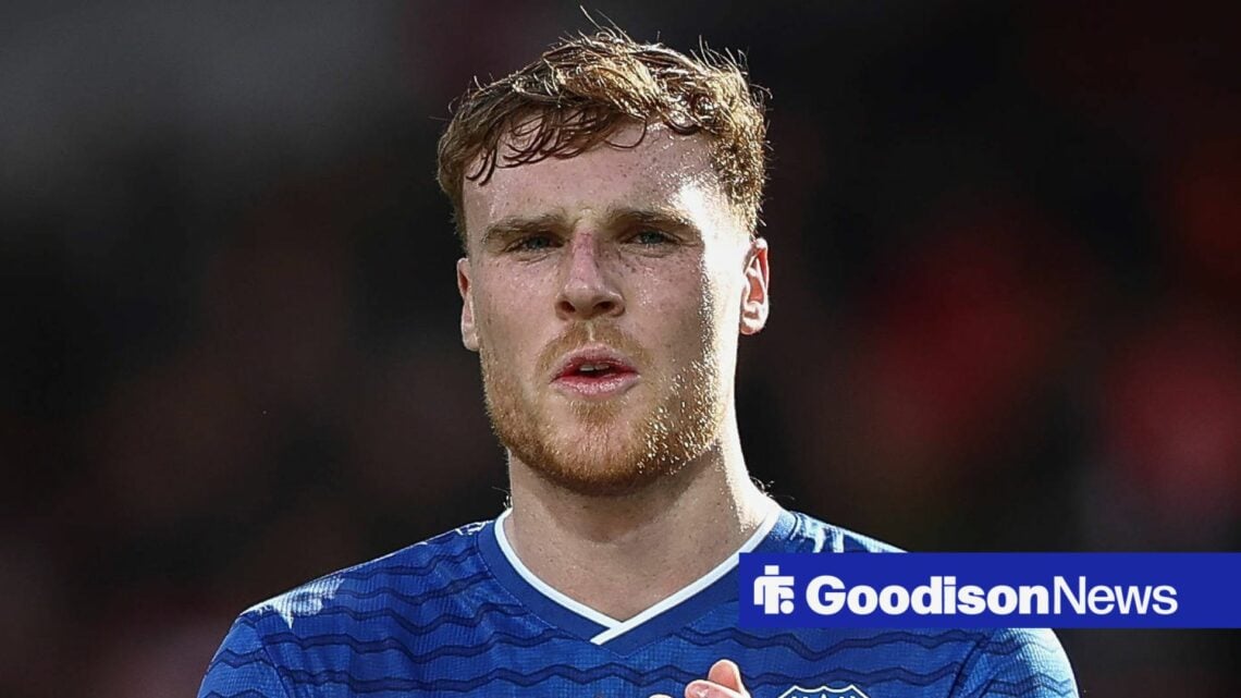 Jake O'Brien in action for Everton