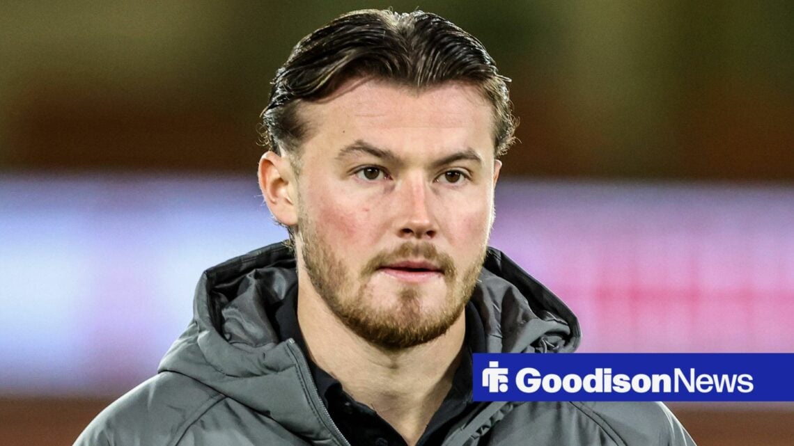 Nathan Patterson on the sidelines for Everton