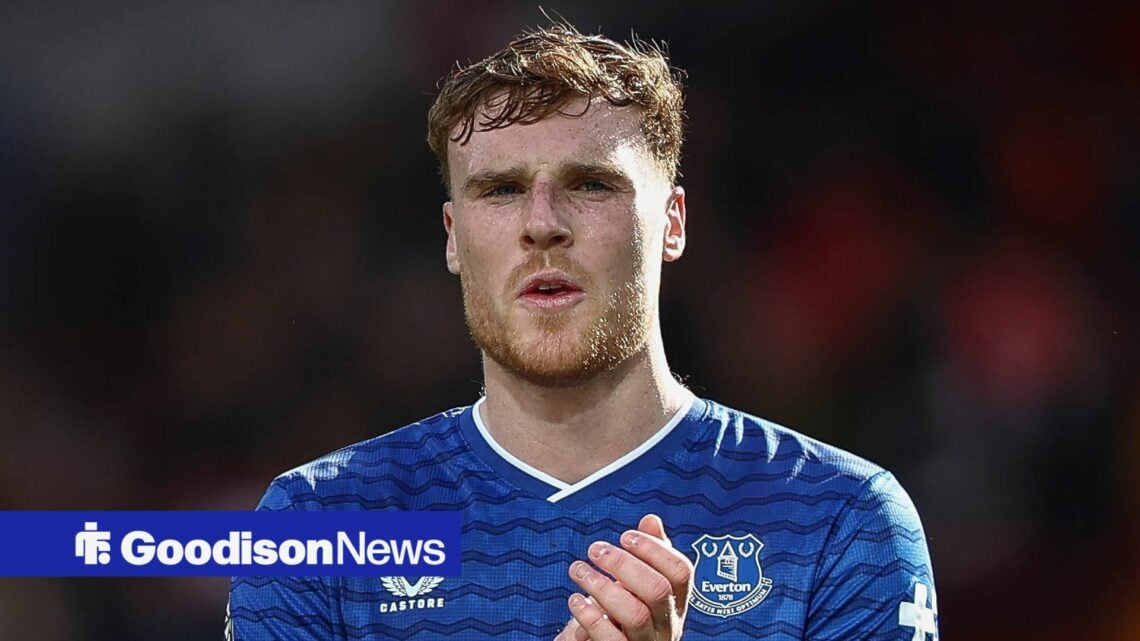 Jake O'Brien in action for Everton