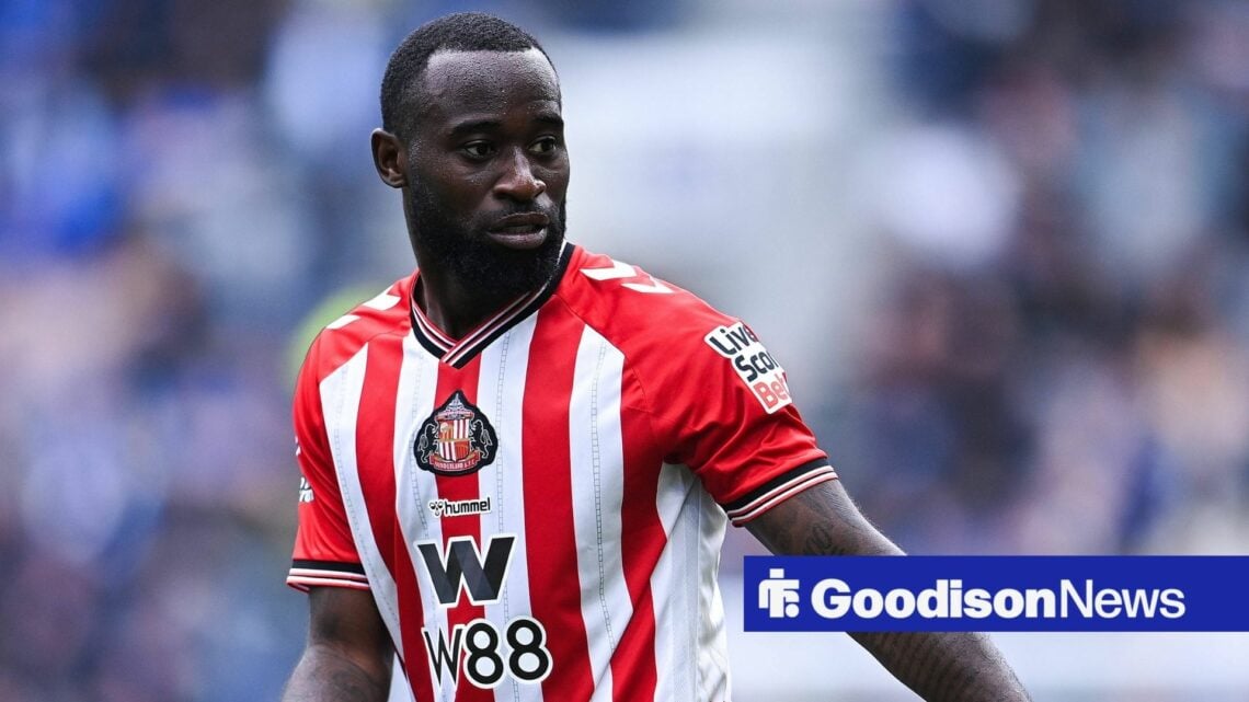 Lutsharel Geertruida playing for Sunderland vs Everton