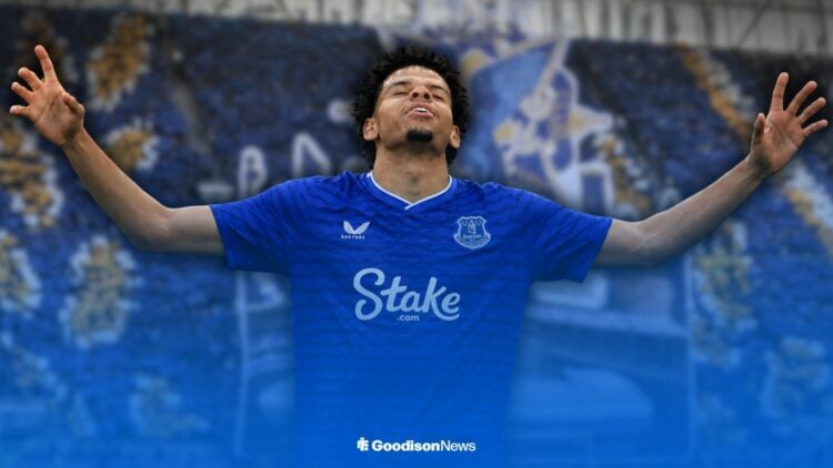 Will Osula in an Everton shirt