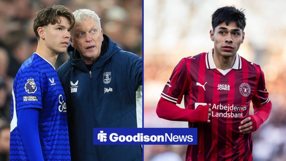 Tyler Dibling and David Moyes with Dario Osorio