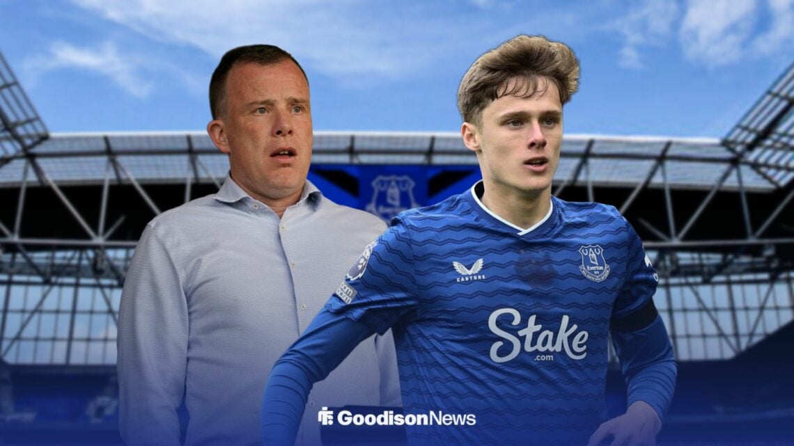 Everton CEO Angus Kinnear and Harrison Armstrong.