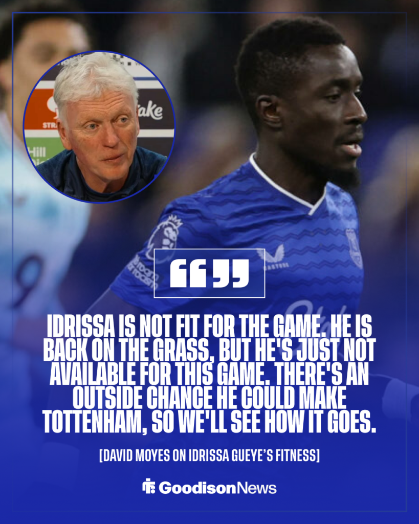 Everton David Moyes on Idrissa Gueye fitness
