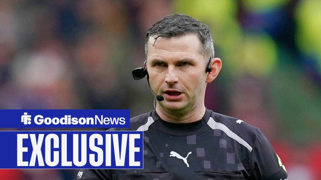 Ex-PGMOL chief responds to footage of what Everton fans did to Michael Oliver outside of stadium y'day