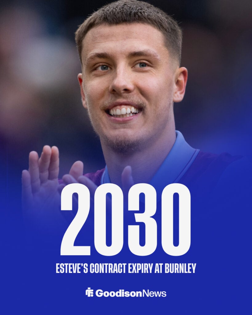 Everton target Maxime Esteve's contract at Burnley.