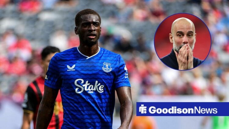 Tim Iroegbunam 42 Everton during the Premier League Summer Series match between AFC Bournemouth and Everton FC, Pep Guardiola reacts after the Cara...