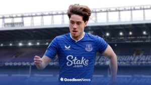 Hayden Hackney in an Everton shirt