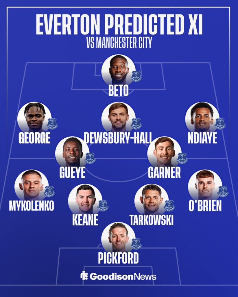 Everton predicted XI vs Manchester City.