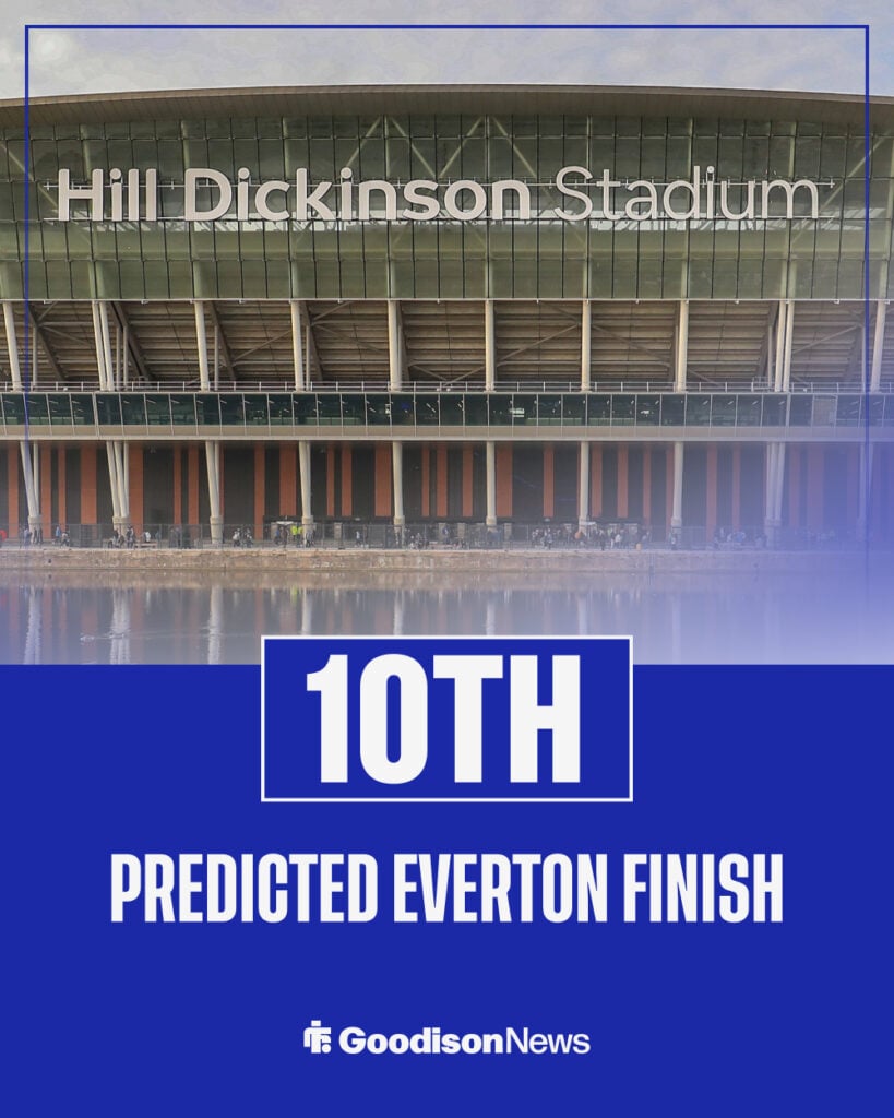A graphic detailing where Opta's supercomputer predicts Everton to finish.