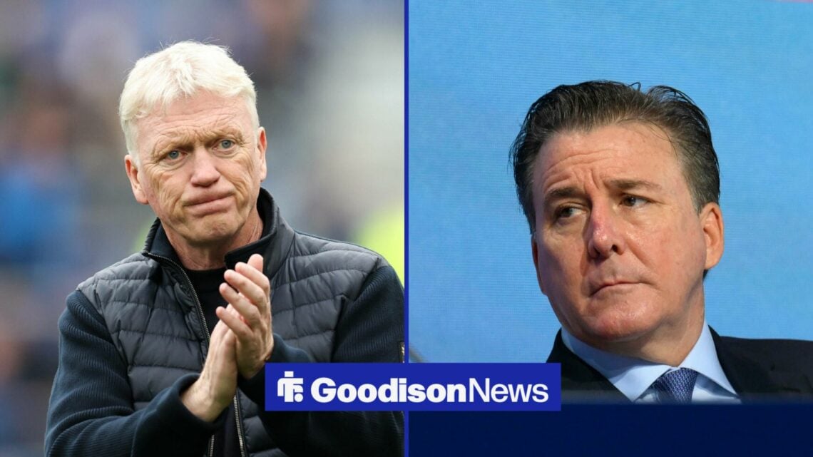 David Moyes applauds, with David Friedkin alongside him in a split image