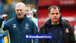 A 50-50- split image of David Moyes and Regis Le Bris.
